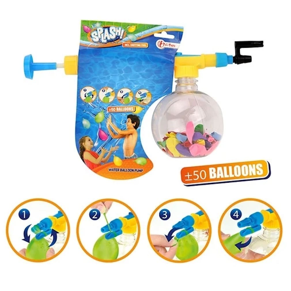 Toi-Toys Wasserballonpumpe mit 50 Wasserballons Wasserballons und Pumpe 