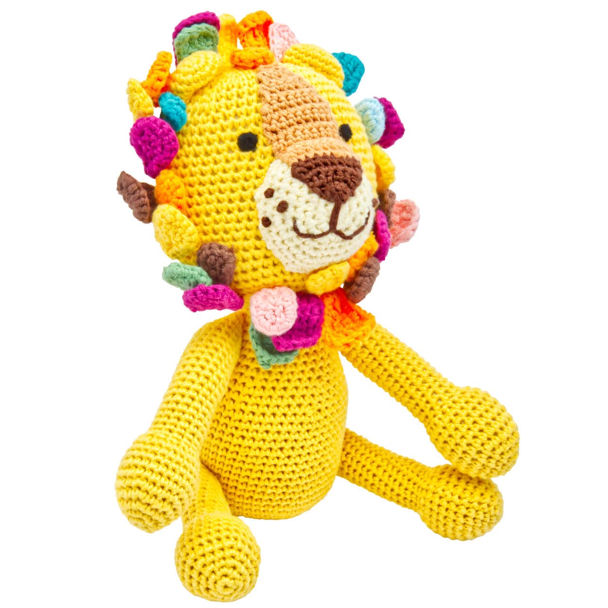 miniHeld Handgestrickter L&ouml;we "Lio" geh&auml;kelt Spielzeug 28 cm aus Baumwolle 