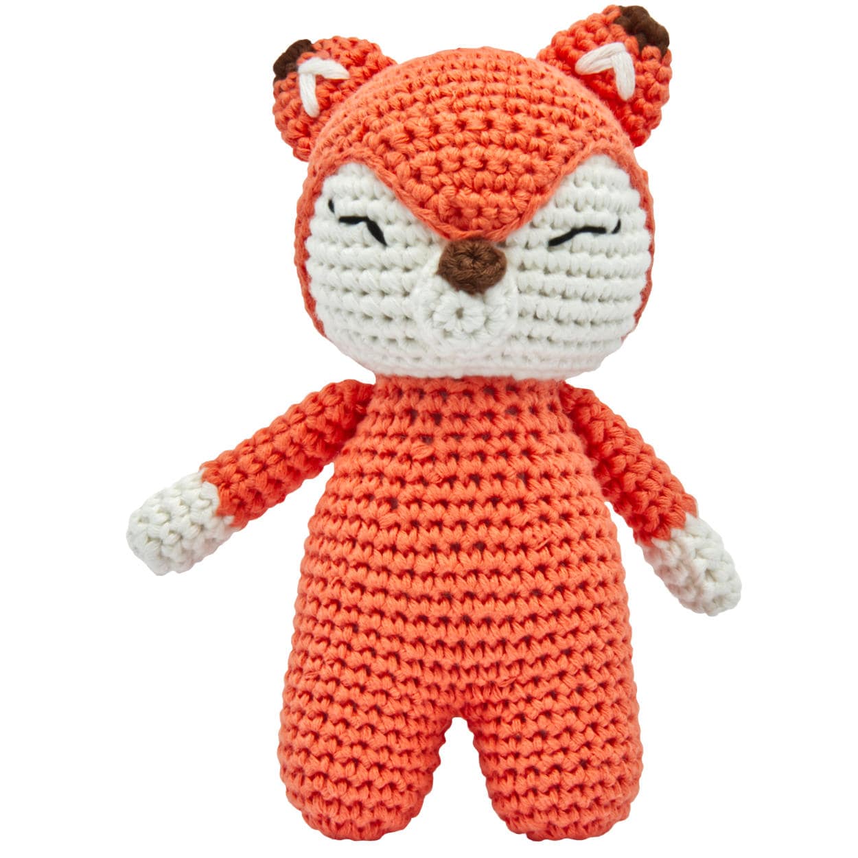 miniHeld Handgestrickter Fuchs geh&auml;kelt aus Baumwolle Spielzeug 15 cm 