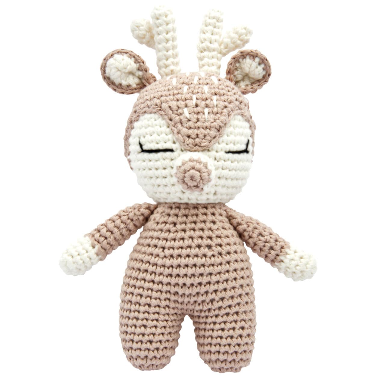 miniHeld Handgestricktes Reh geh&auml;kelt aus Baumwolle Spielzeug 18 cm 