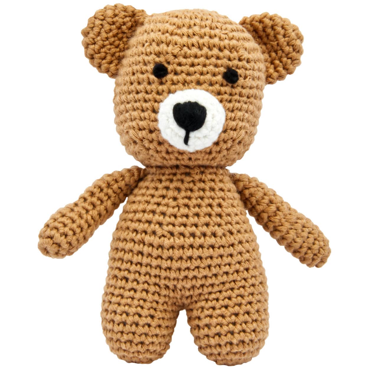 miniHeld Handgestrickter B&auml;r geh&auml;kelt aus Baumwolle Spielzeug 15 cm 