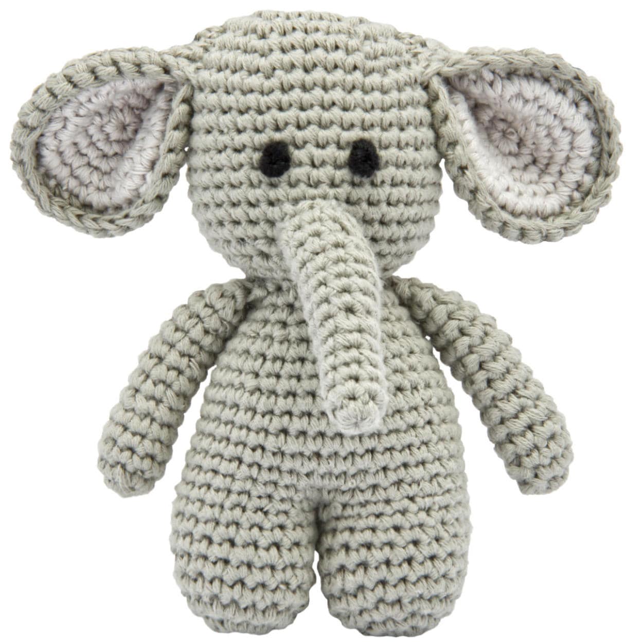 miniHeld Handgestrickter Elefant geh&auml;kelt aus Baumwolle Spielzeug 15 cm 