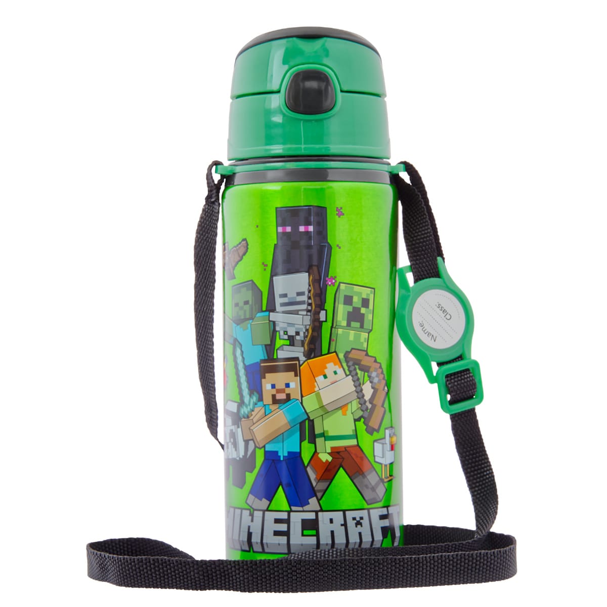 miniHeld Kinder Trinkflasche Minecraft 600ml Tragegurt Aluminium GameCharakter 
