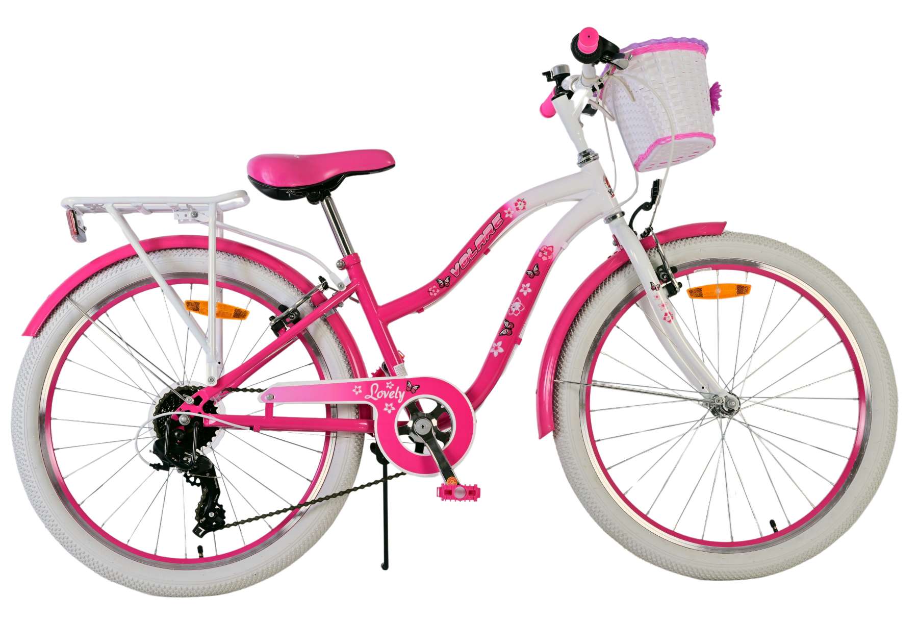Volare Kinderfahrrad Lovely Fahrrad f&uuml;r M&auml;dchen 24 Zoll Kinderrad in Rosa 