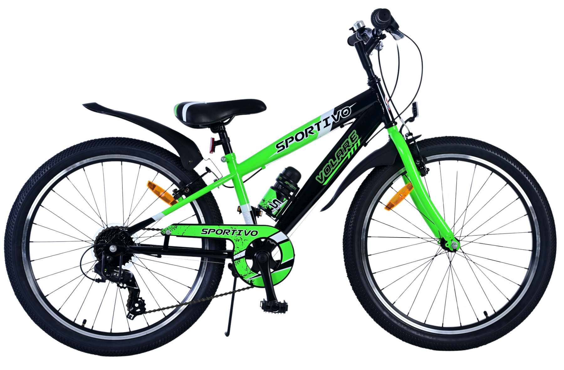 Volare Kinderfahrrad Sportivo f&uuml;r Jungen 24 Zoll Kinderrad in Gr&uuml;n 7-G&auml;nge 