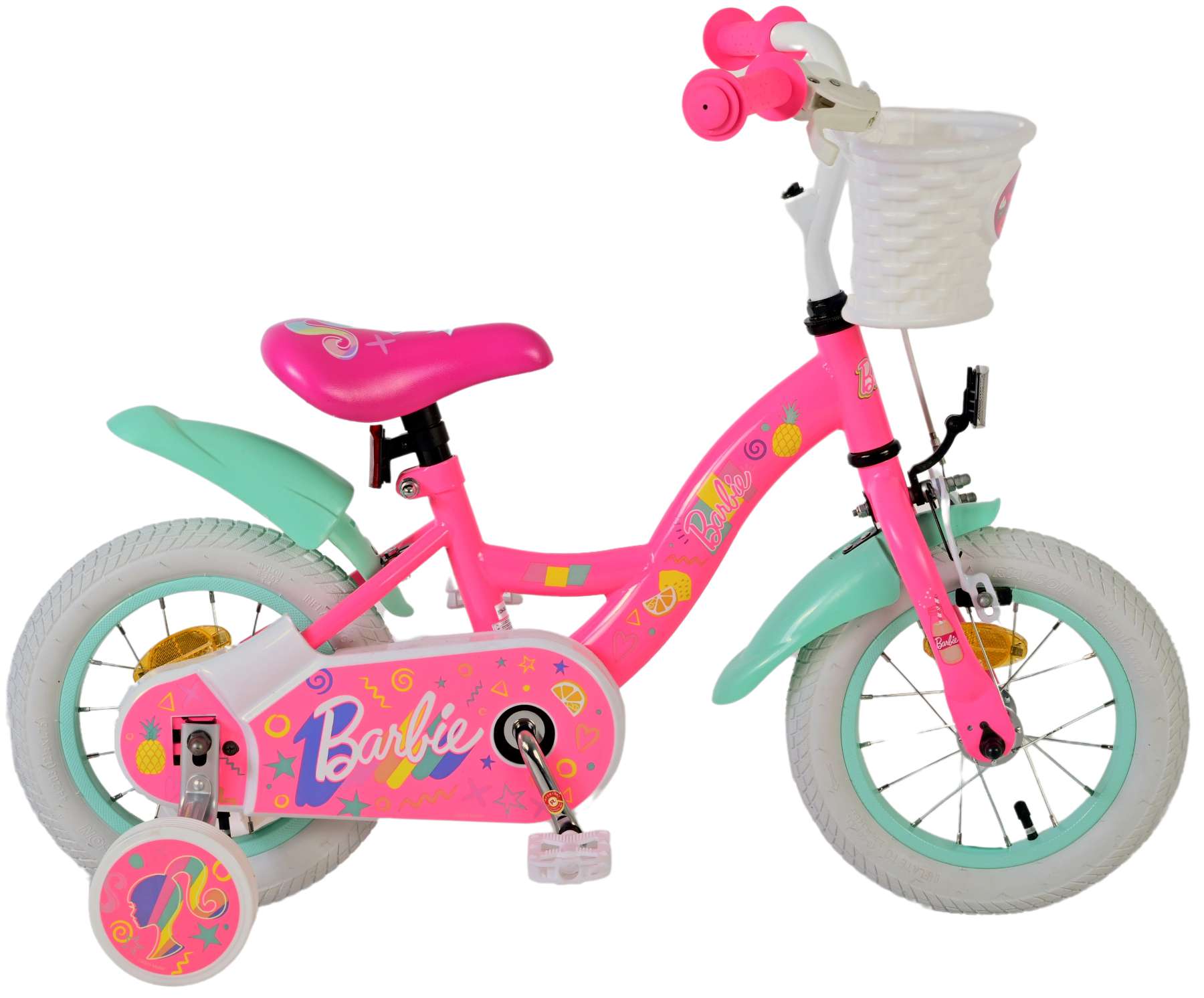 Volare Kinderfahrrad Barbie Fahrrad in Rosa f&uuml;r M&auml;dchen 12 Zoll Kinderrad 