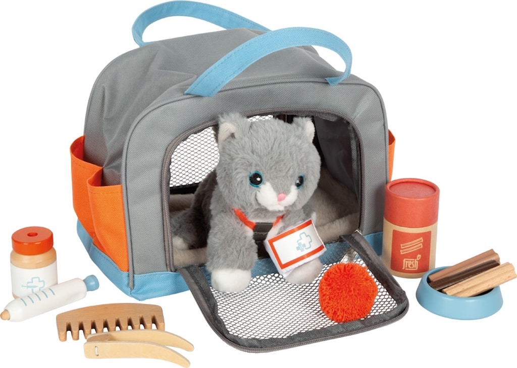 smallfoot Katze mit Tasche und Pflege-Set 