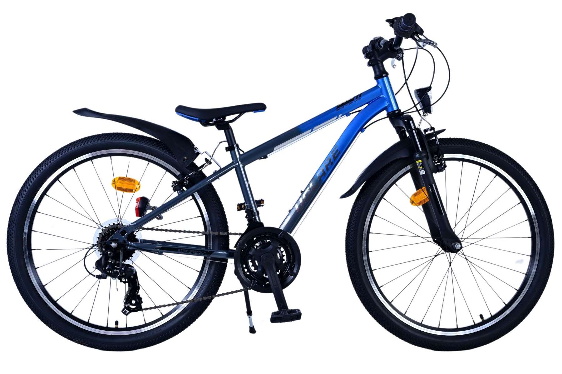 Volare Kinderfahrrad XC Race 24 Zoll Kinderrad in Blau/Grau, 21 G&auml;nge 