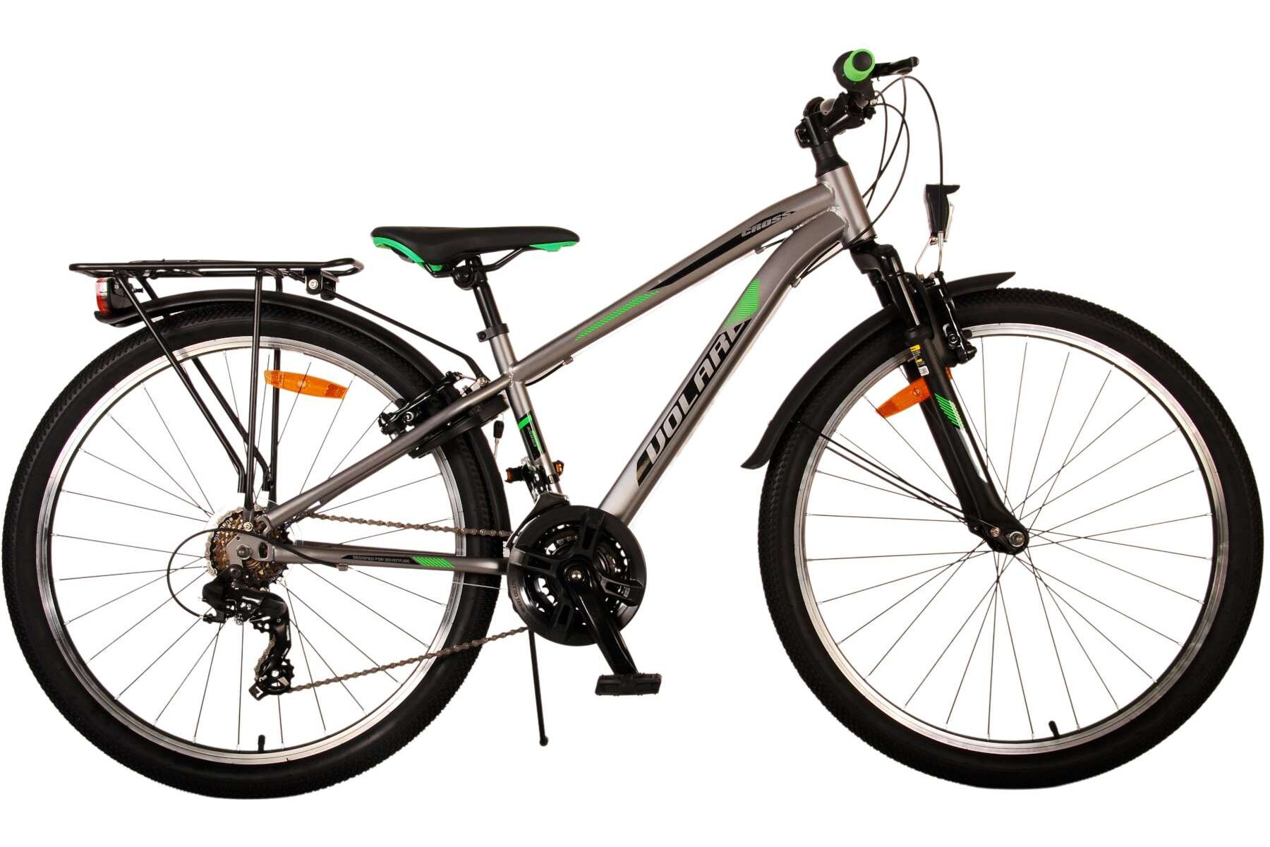 Volare Kinderfahrrad Cross f&uuml;r Jungen 26 Zoll Kinderrad in Grau, 21 G&auml;nge, Zwei Handbremsen 