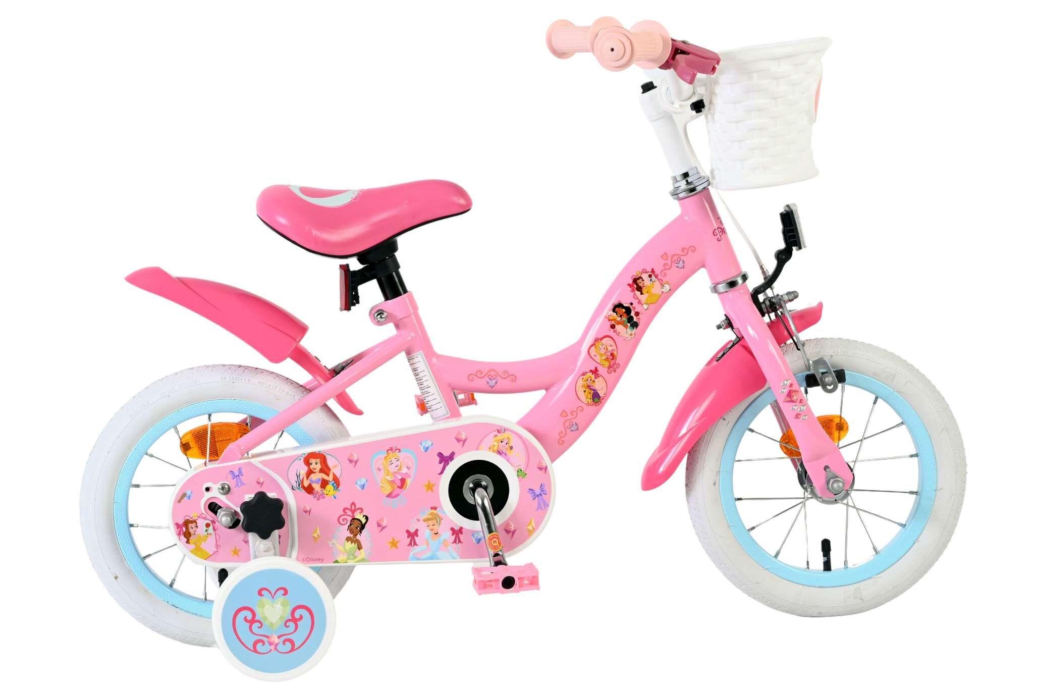 Volare Kinderfahrrad Magic Royals f&uuml;r M&auml;dchen 12 Zoll Kinderrad in Rosa 