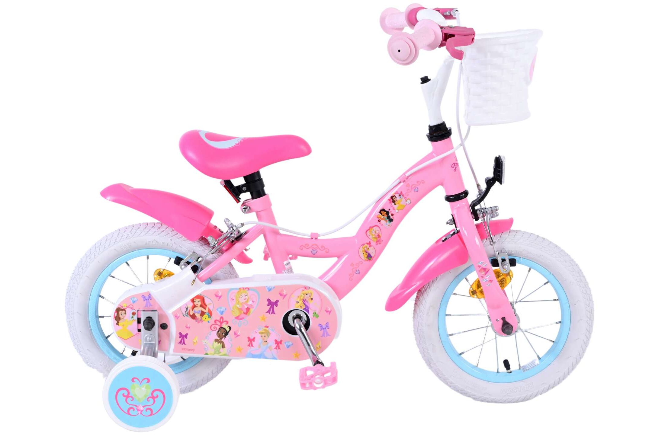 Volare Kinderfahrrad Magic Royals f&uuml;r M&auml;dchen 12 Zoll Kinderrad in Rosa, Zwei Handbremsen 
