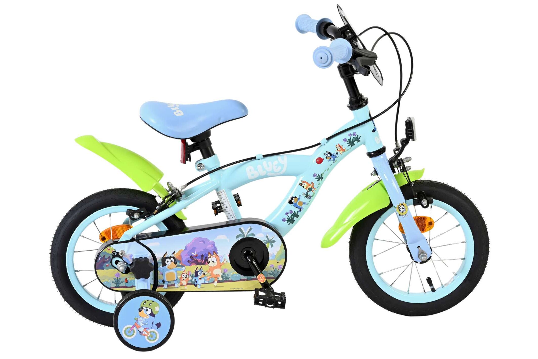 Volare Kinderfahrrad Bluey 12 Zoll Kinderrad in Uni, Hellblau, Zwei Handbremsen 