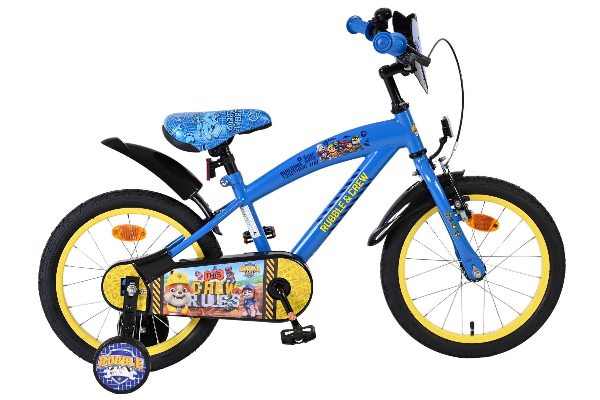Volare Kinderfahrrad Rubble & Crew f&uuml;r Jungen 16 Zoll Kinderrad in Blau 
