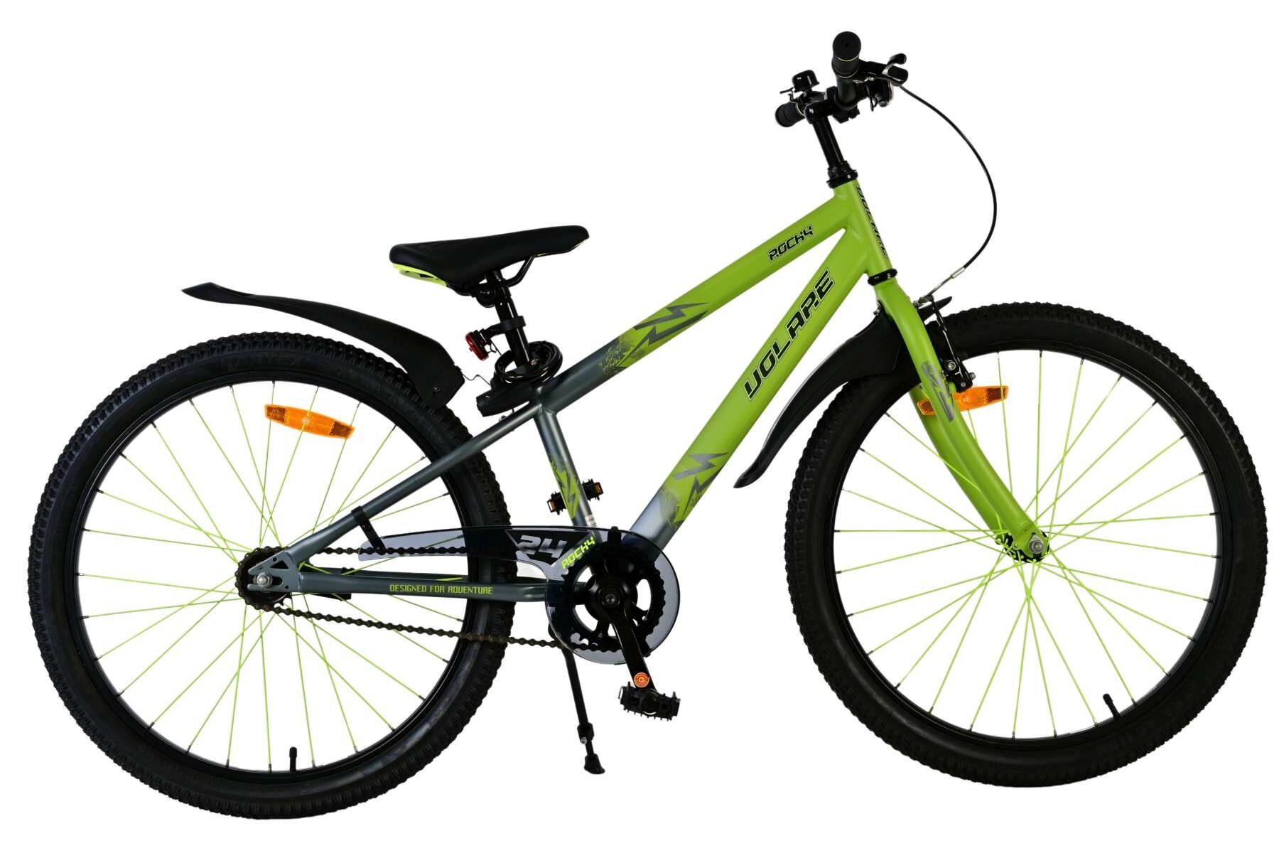 Volare Kinderfahrrad Rocky f&uuml;r Jungen 24 Zoll Kinderrad in Gr&uuml;n 