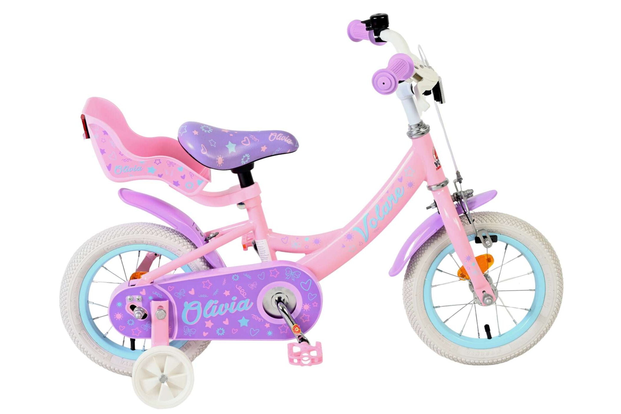 Volare Kinderfahrrad Olivia f&uuml;r M&auml;dchen 12 Zoll Kinderrad in Rosa 
