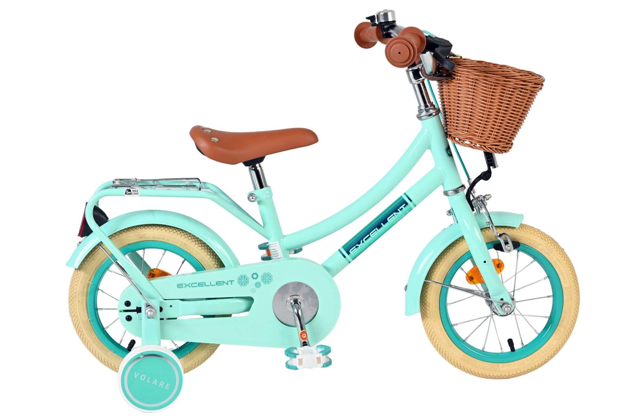 Volare Kinderfahrrad Excellent f&uuml;r M&auml;dchen 12 Zoll Kinderrad in Gr&uuml;n 