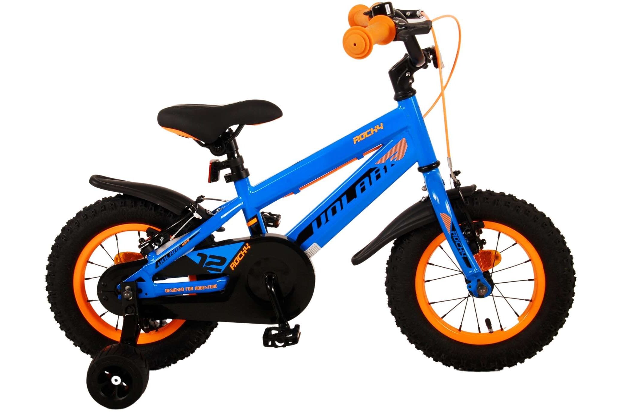Volare Kinderfahrrad Rocky f&uuml;r Jungen 12 Zoll Kinderrad in Blau, Zwei Handbremsen 