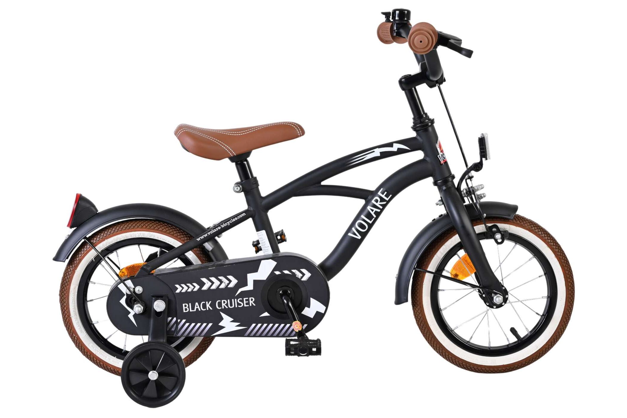 Volare Kinderfahrrad Black Cruiser f&uuml;r Jungen 12 Zoll Kinderrad in Schwarz 