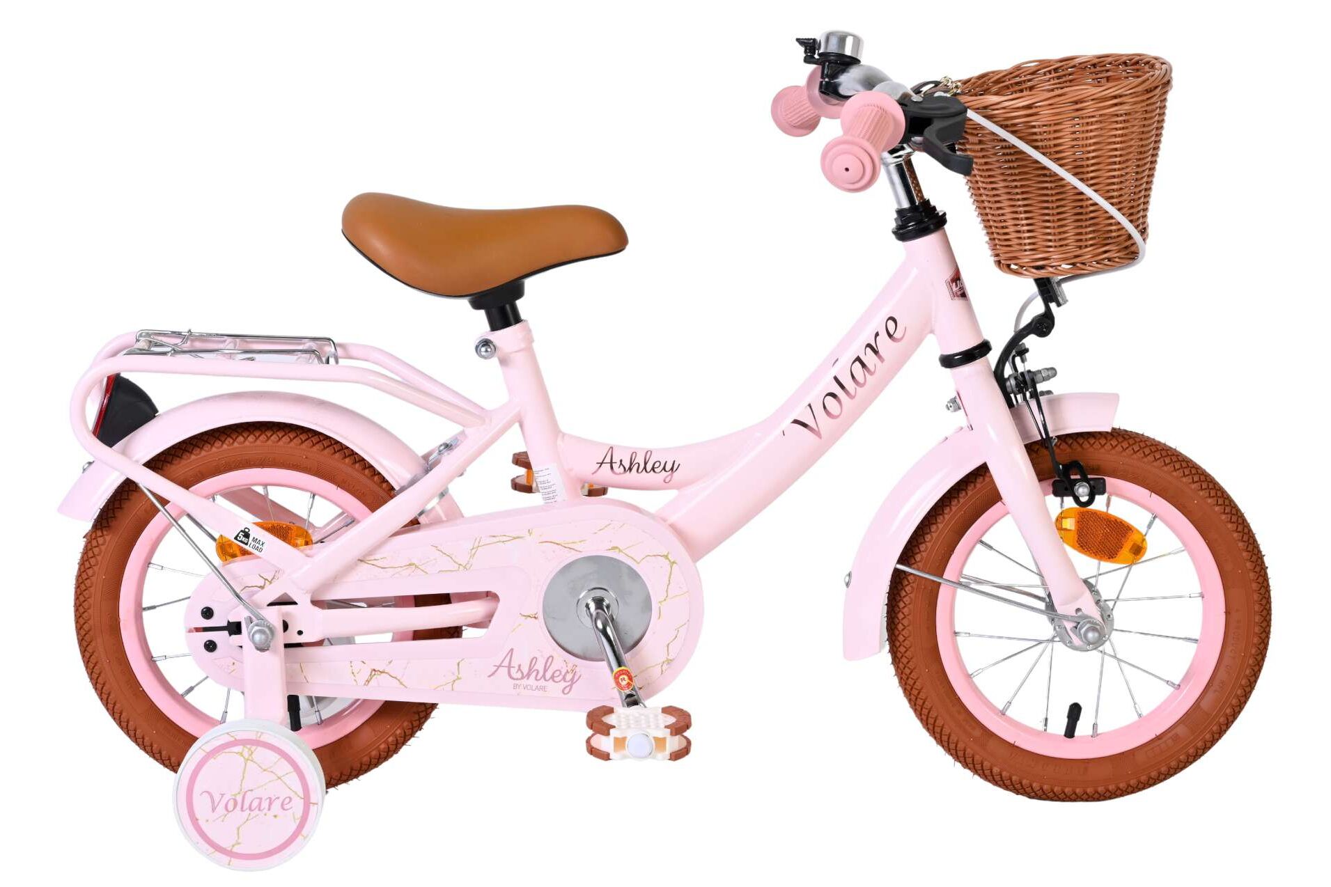 Volare Kinderfahrrad Ashley f&uuml;r M&auml;dchen 12 Zoll Kinderrad in Rosa 