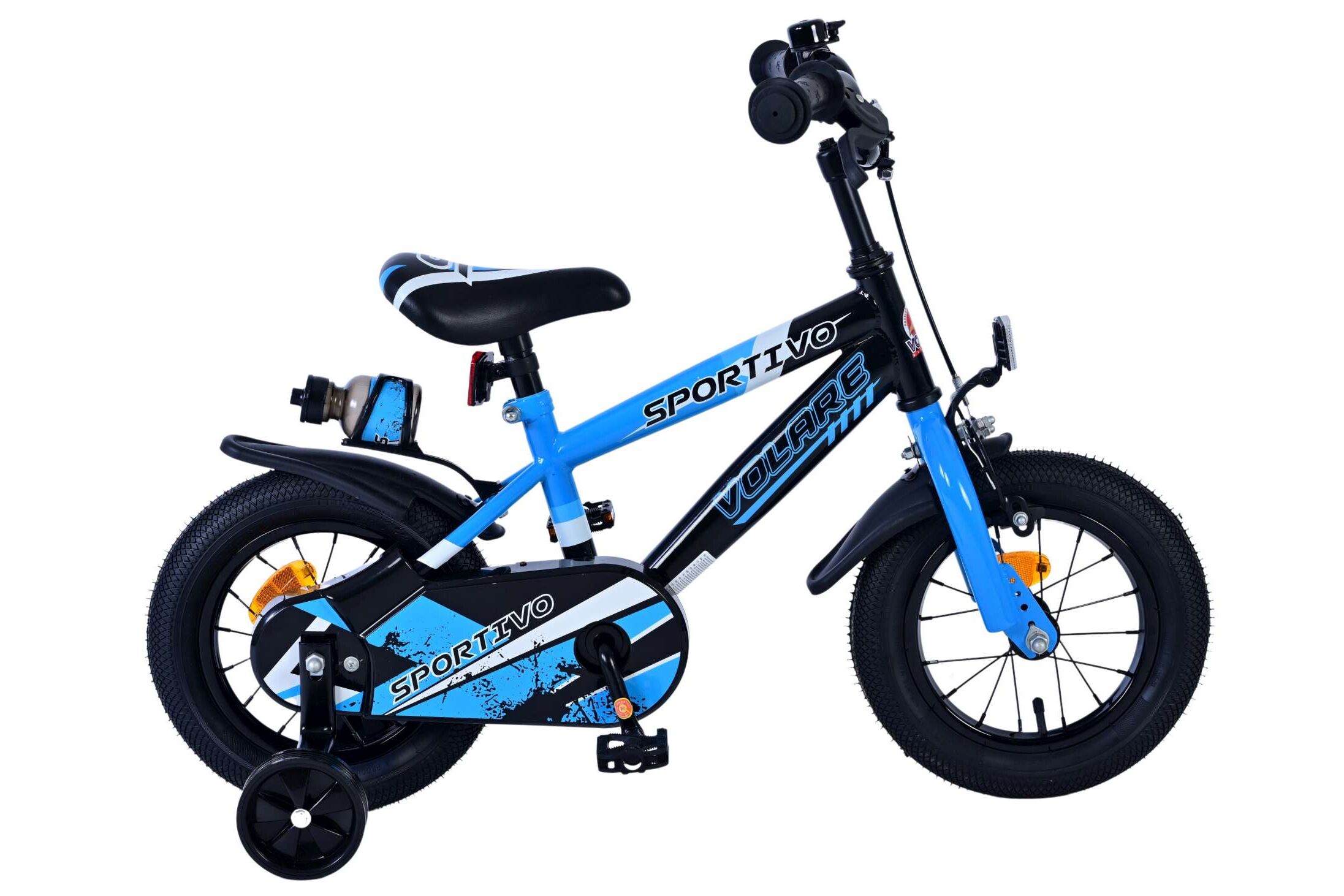 Volare Kinderfahrrad Sportivo f&uuml;r Jungen 12 Zoll Kinderrad in Blau Schwarz 