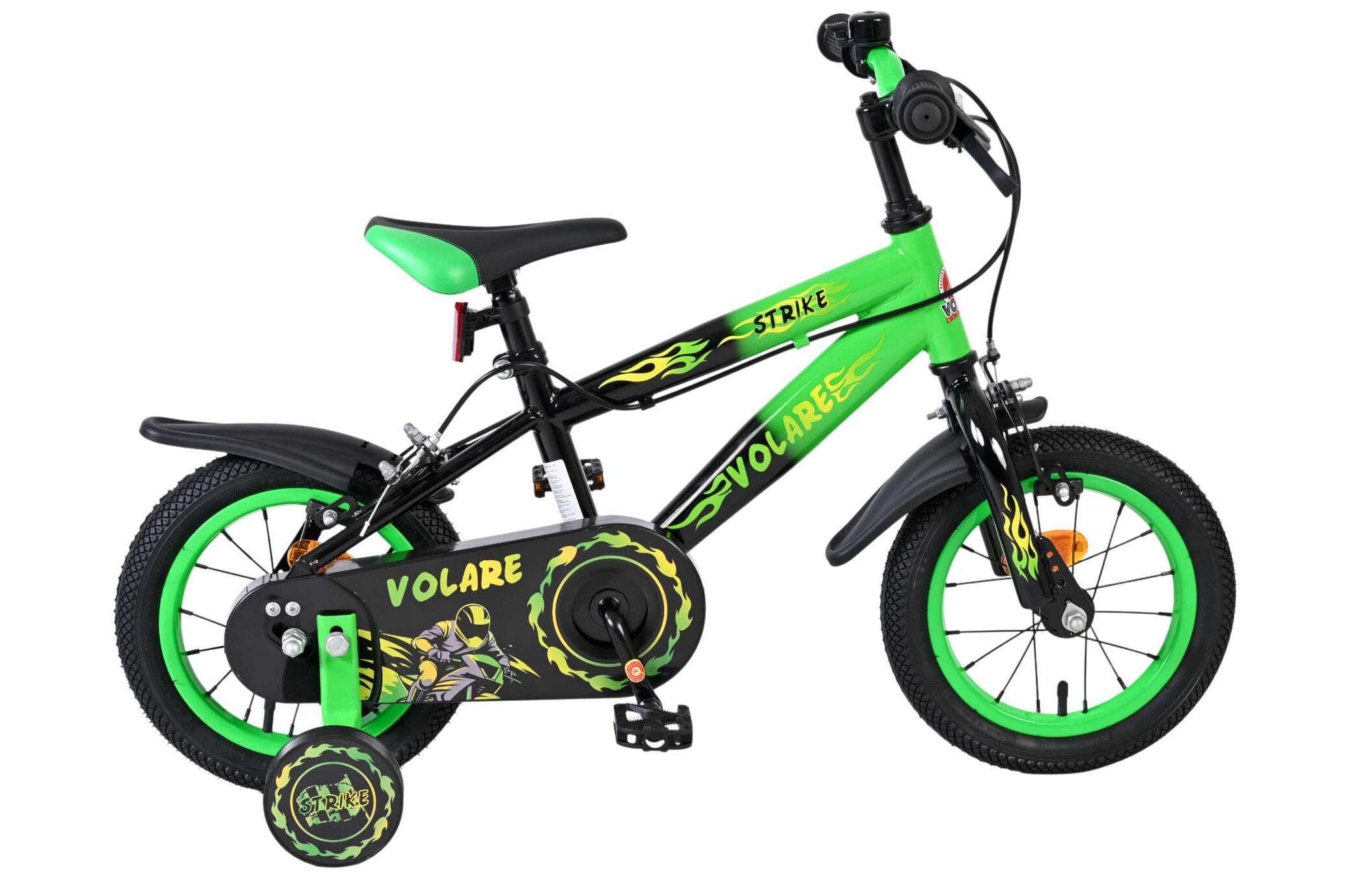 Volare Kinderfahrrad Strike f&uuml;r Jungen 12 Zoll Kinderrad in Gr&uuml;n, Zwei Handbremsen 