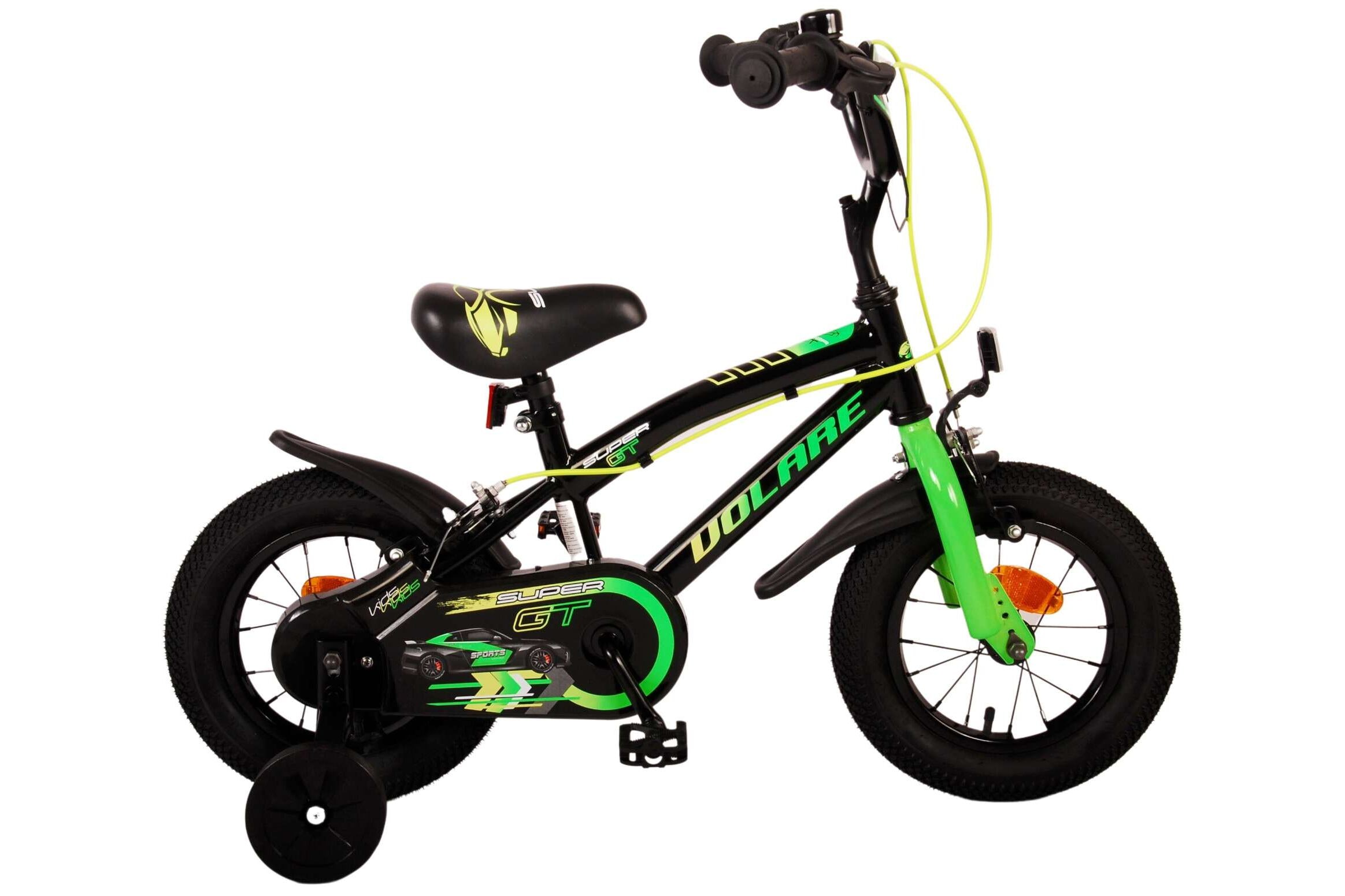 Volare Kinderfahrrad Super GT f&uuml;r Jungen 12 Zoll Kinderrad in Gr&uuml;n, Zwei Handbremsen 