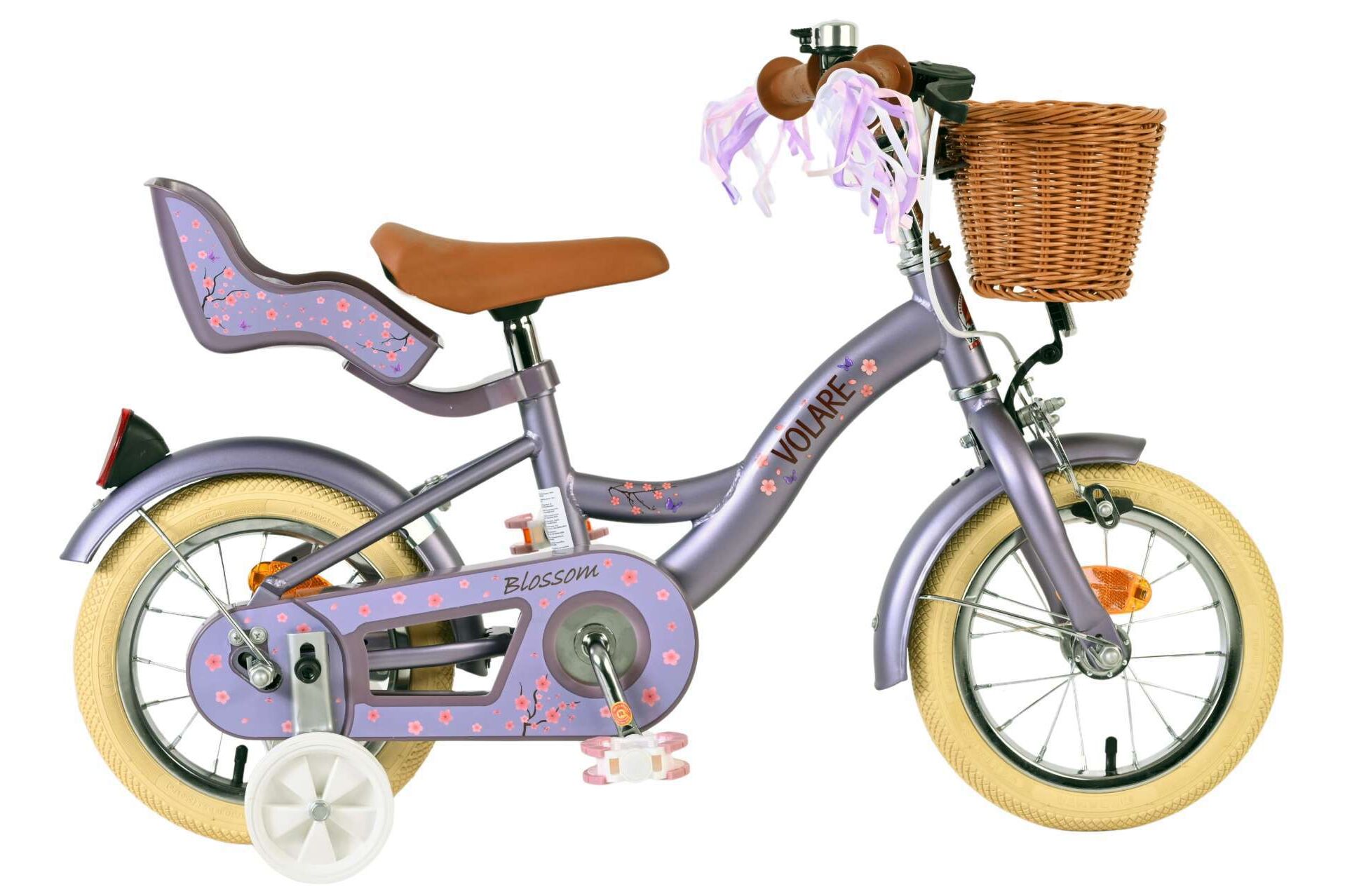 Volare Kinderfahrrad Blossom f&uuml;r M&auml;dchen 12 Zoll Kinderrad in Lila 