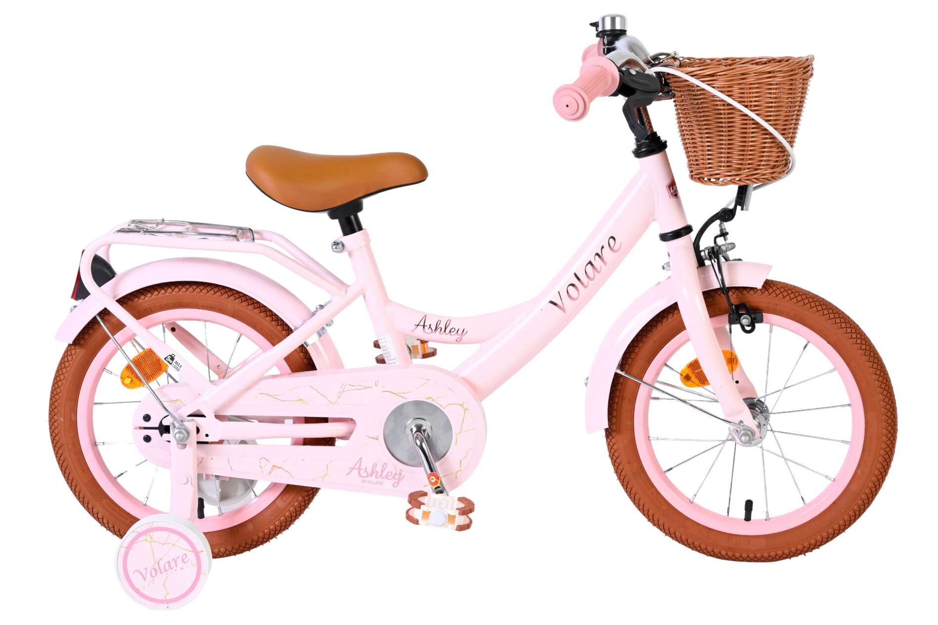 Volare Kinderfahrrad Ashley f&uuml;r M&auml;dchen 14 Zoll Kinderrad in Rosa 