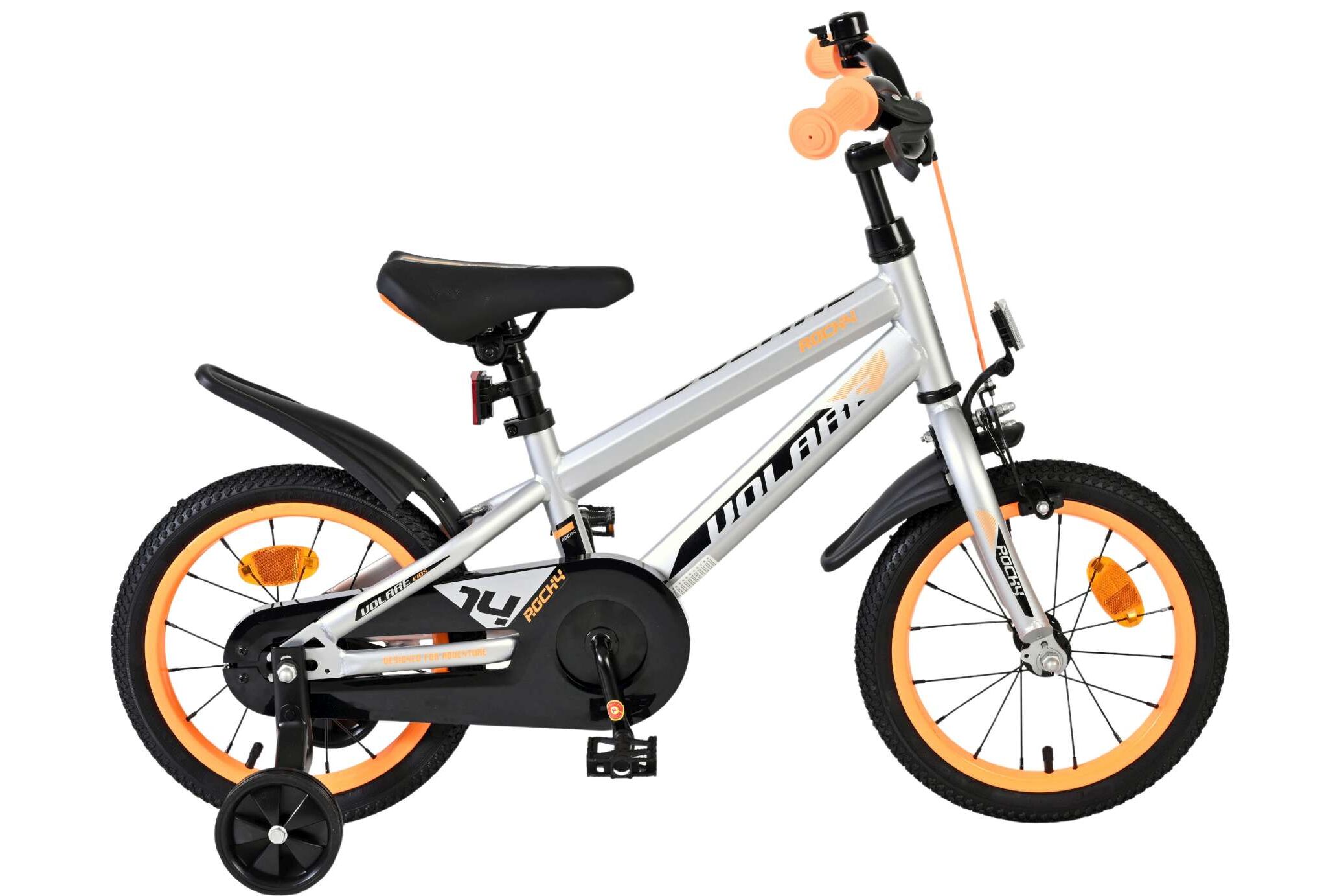 Volare Kinderfahrrad Rocky f&uuml;r Jungen 14 Zoll Kinderrad in Grau 