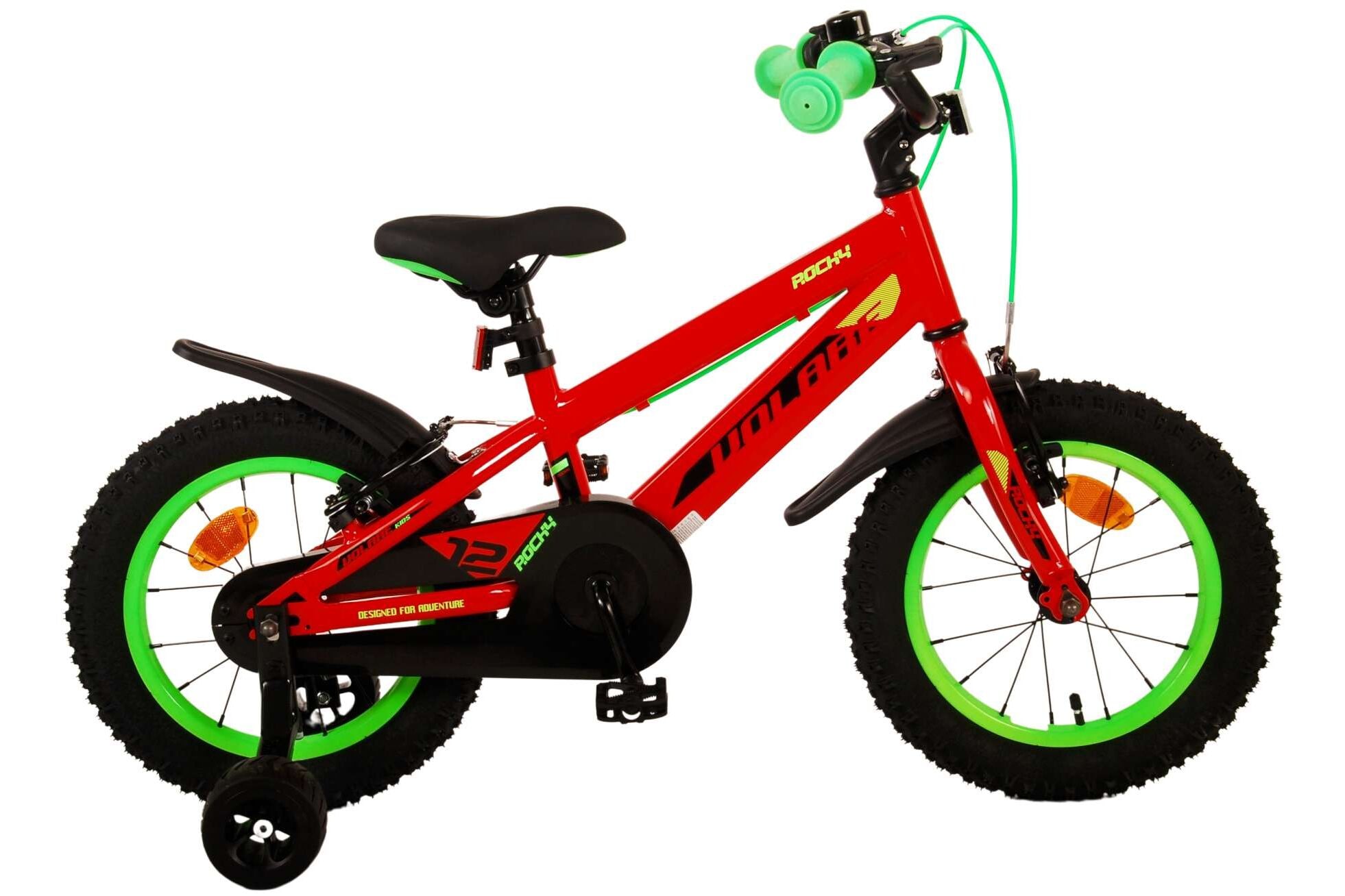 Volare Kinderfahrrad Rocky f&uuml;r Jungen 14 Zoll Kinderrad in Rot, Zwei Handbremsen 