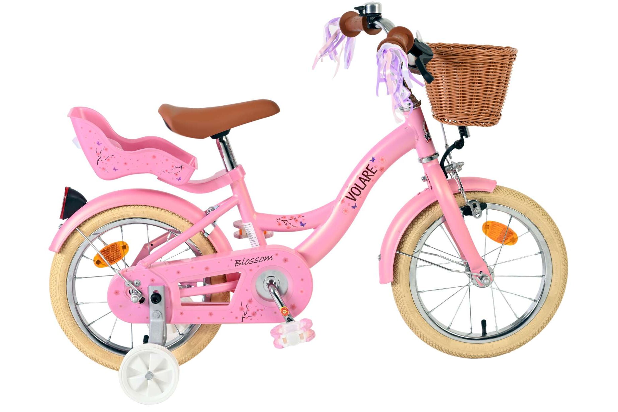 Volare Kinderfahrrad Blossom f&uuml;r M&auml;dchen 14 Zoll Kinderrad in Rosa 