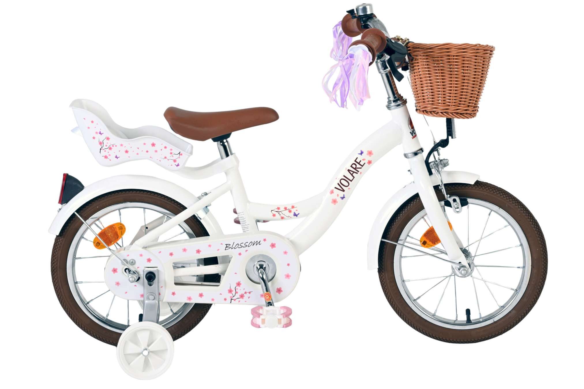 Volare Kinderfahrrad Blossom f&uuml;r M&auml;dchen 14 Zoll Kinderrad in Wei&szlig; 