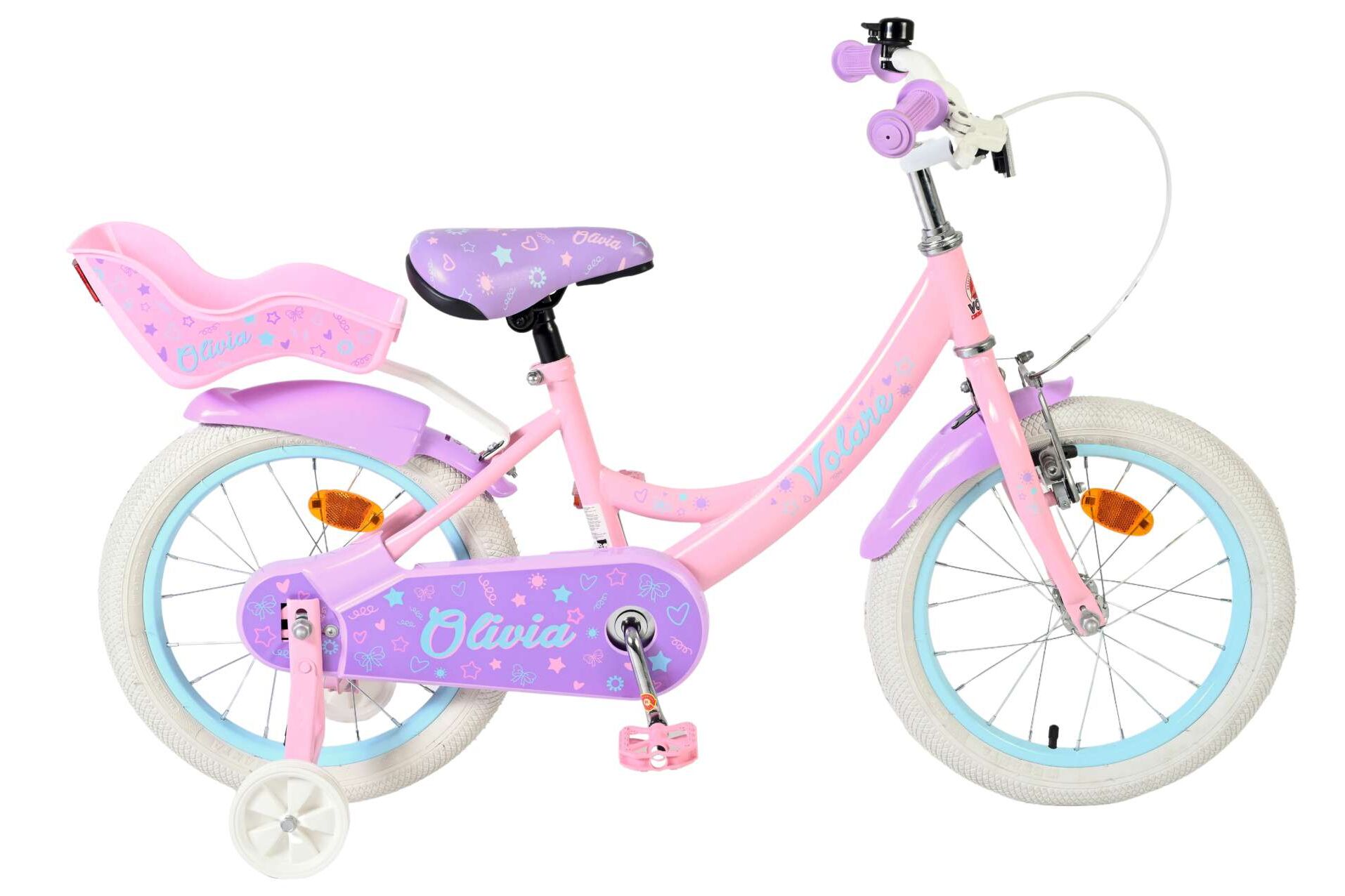 Volare Kinderfahrrad Olivia f&uuml;r M&auml;dchen 16 Zoll Kinderrad in Rosa 