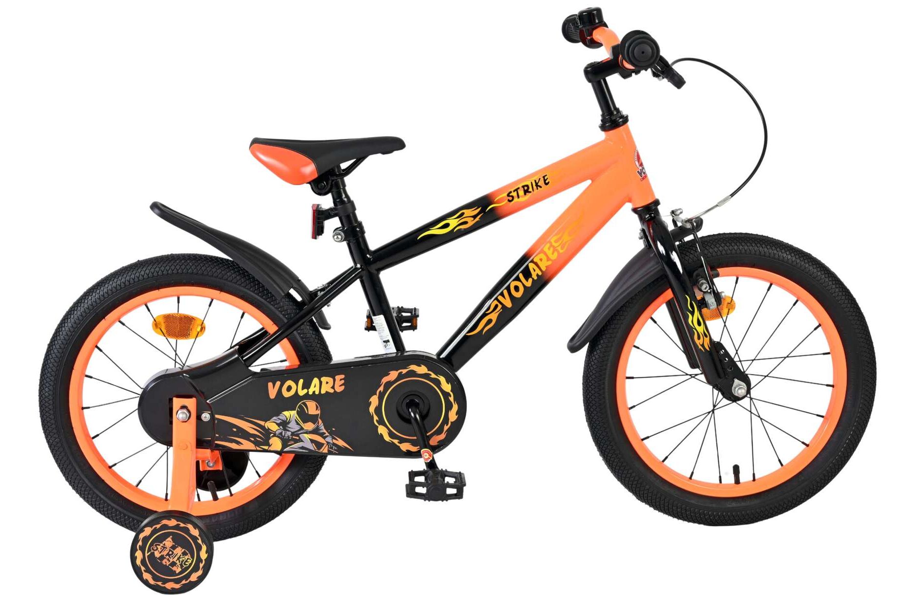 Volare Kinderfahrrad Strike f&uuml;r Jungen 16 Zoll Kinderrad in Orange 