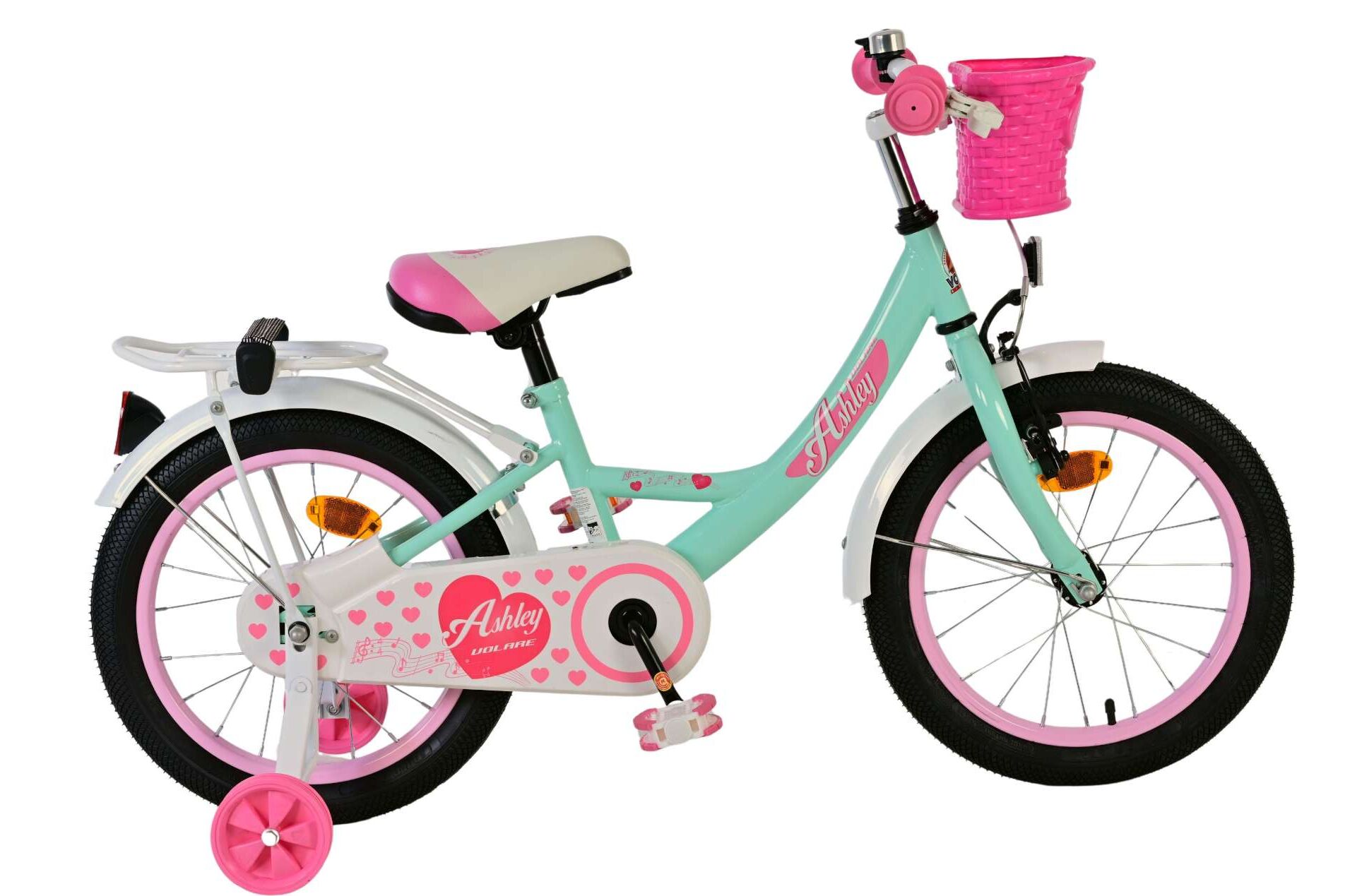 Volare Kinderfahrrad Ashley f&uuml;r M&auml;dchen 16 Zoll Kinderrad in Gr&uuml;n 