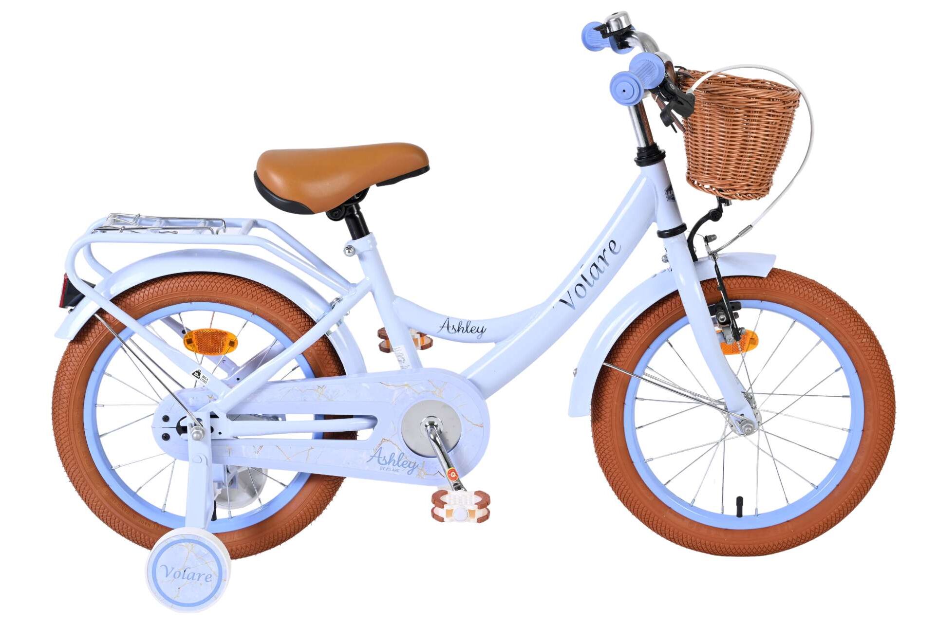 Volare Kinderfahrrad Ashley f&uuml;r M&auml;dchen 16 Zoll Kinderrad in Pastellblau 