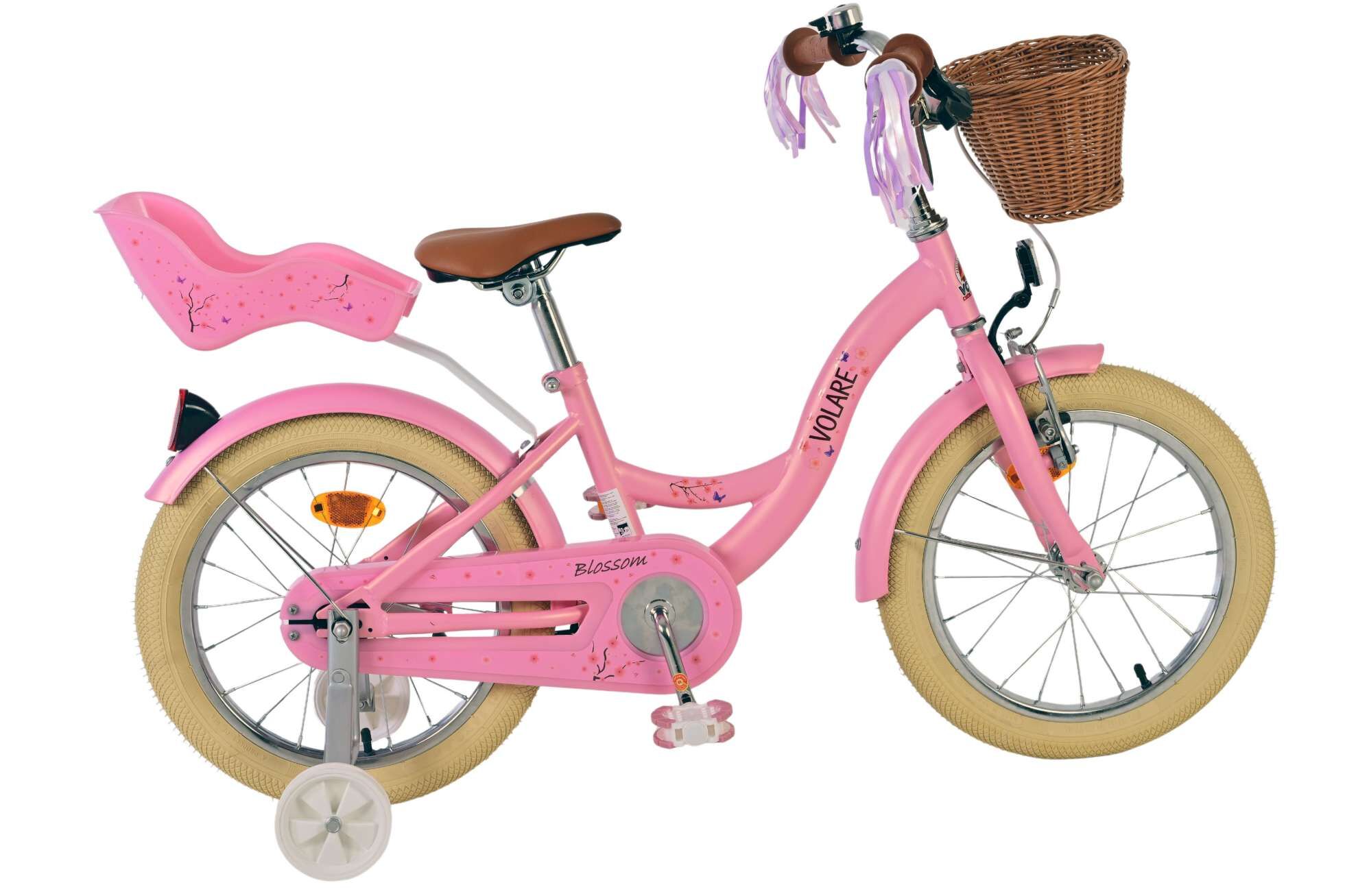 Volare Kinderfahrrad Blossom f&uuml;r M&auml;dchen 16 Zoll Kinderrad in Rosa 