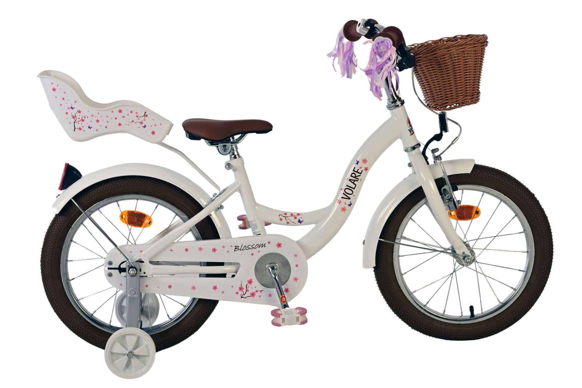 Volare Kinderfahrrad Blossom f&uuml;r M&auml;dchen 16 Zoll Kinderrad in Wei&szlig; 