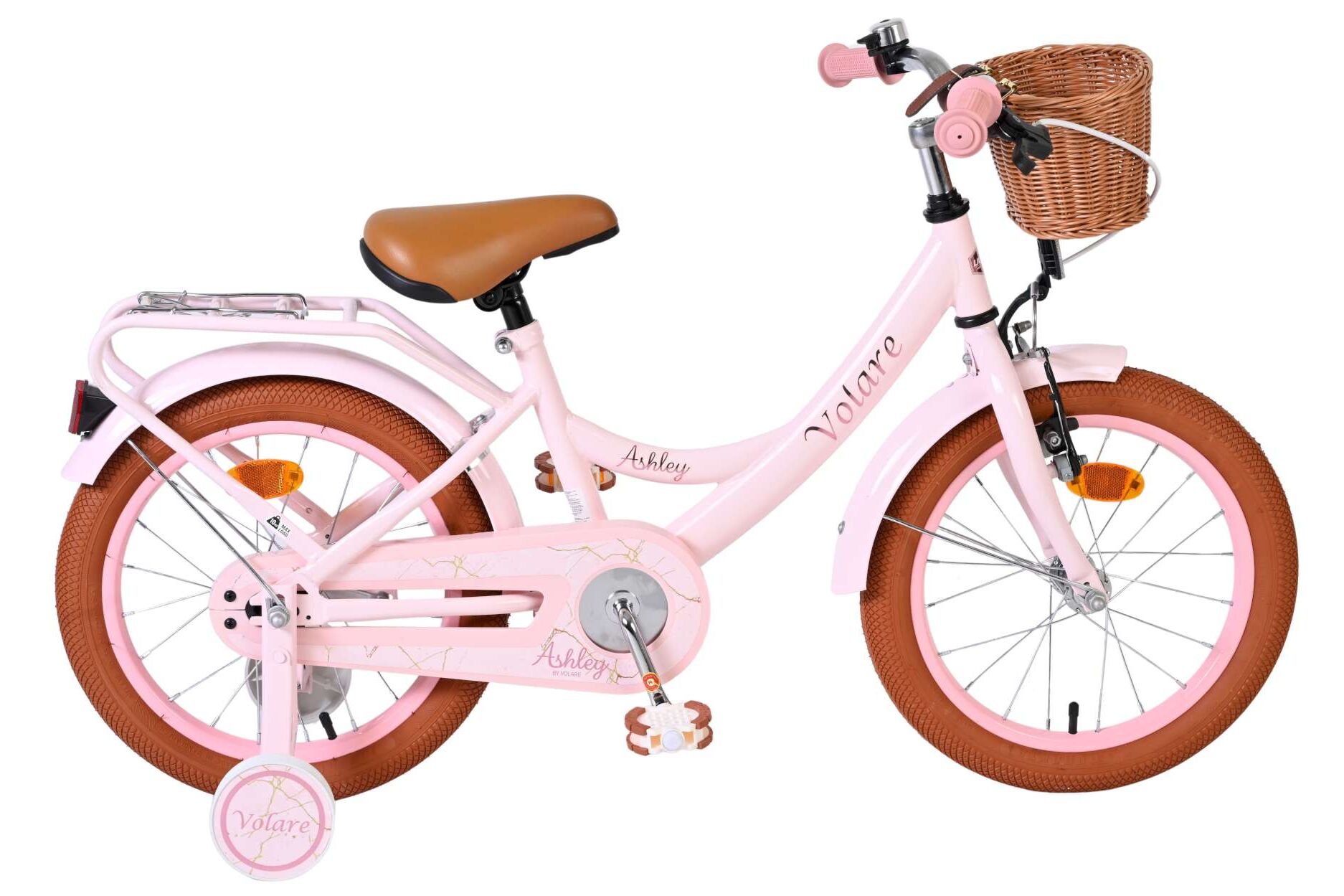 Volare Kinderfahrrad Ashley f&uuml;r M&auml;dchen 16 Zoll Kinderrad in Rosa 