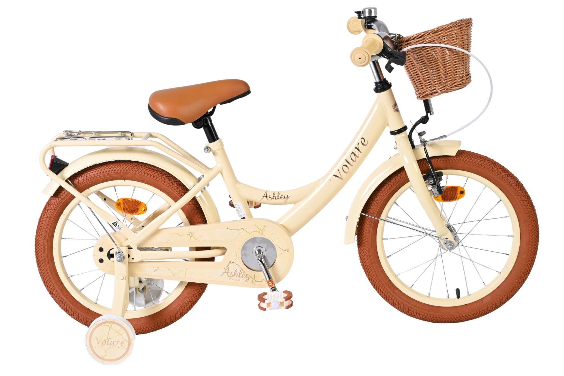 Volare Kinderfahrrad Ashley f&uuml;r M&auml;dchen 16 Zoll Kinderrad in Creme 