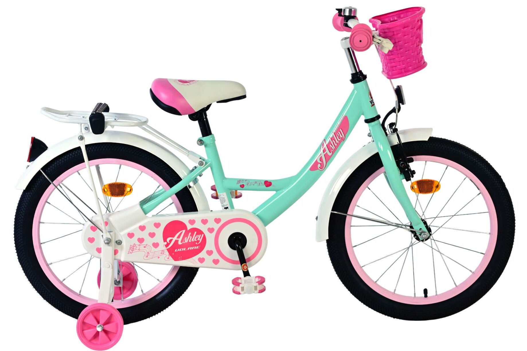 Volare Kinderfahrrad Ashley f&uuml;r M&auml;dchen 18 Zoll Kinderrad in Gr&uuml;n 