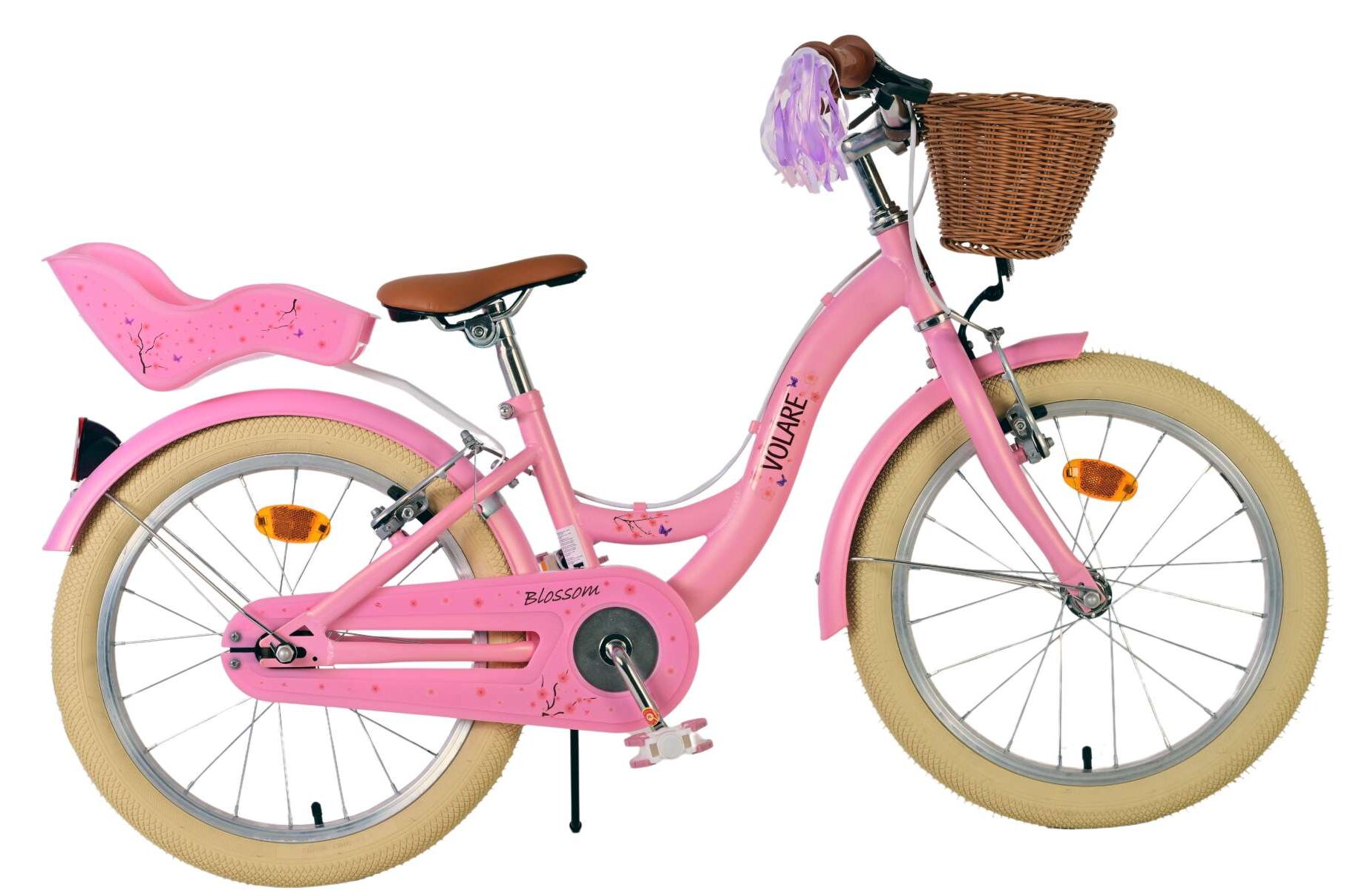 Volare Kinderfahrrad Blossom f&uuml;r M&auml;dchen 18 Zoll Kinderrad in Rosa, Zwei Handbremsen 