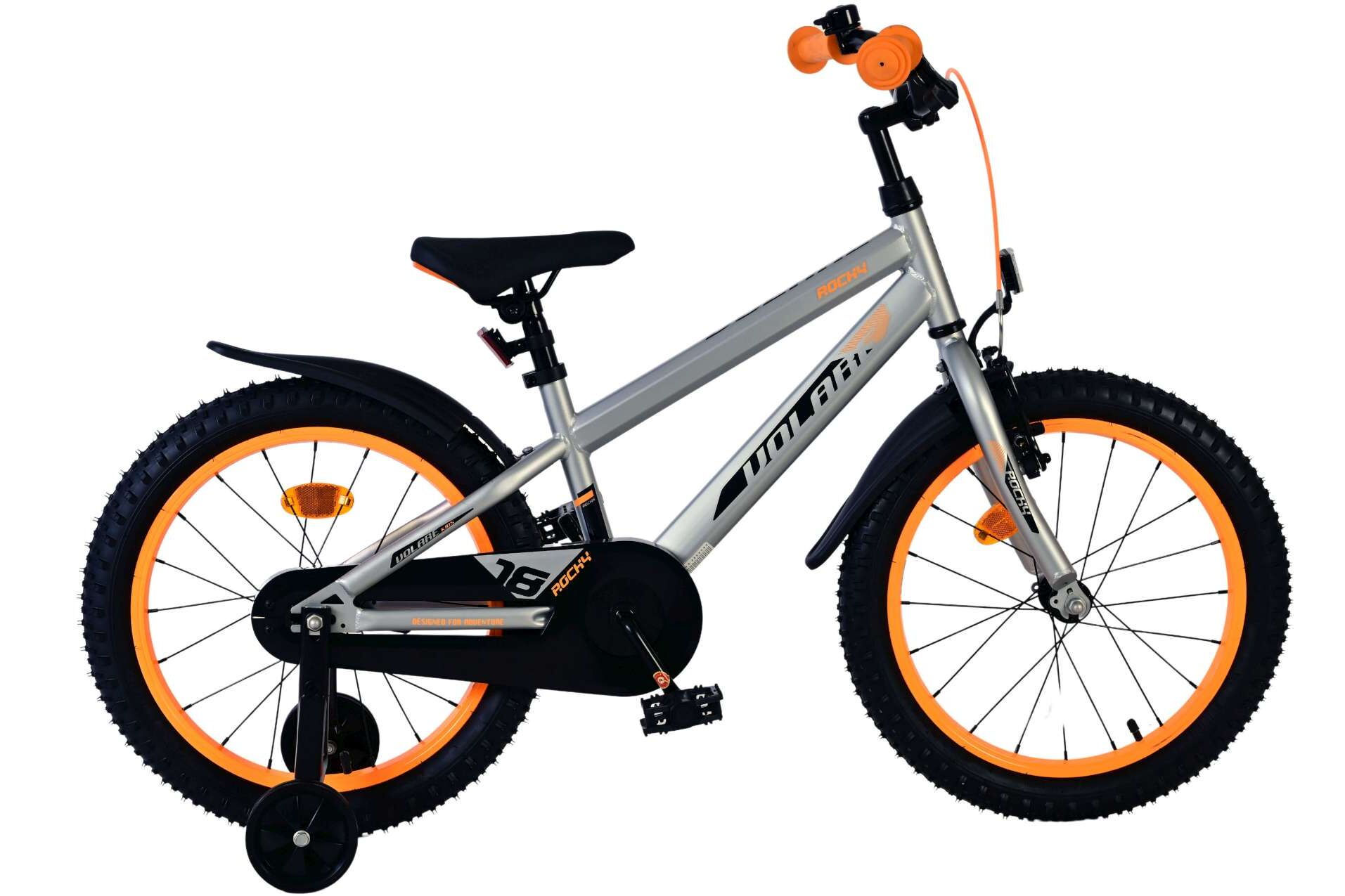 Volare Kinderfahrrad Rocky f&uuml;r Jungen 18 Zoll Kinderrad in Grau 