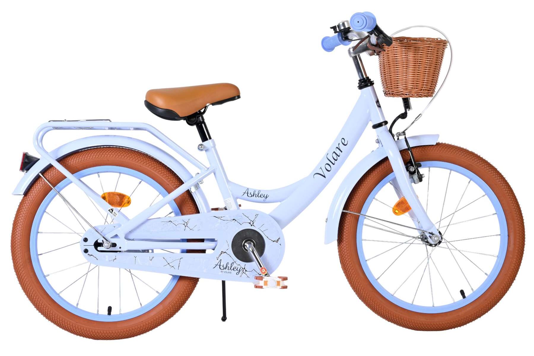 Volare Kinderfahrrad Ashley f&uuml;r M&auml;dchen 18 Zoll Kinderrad in Pastellblau 