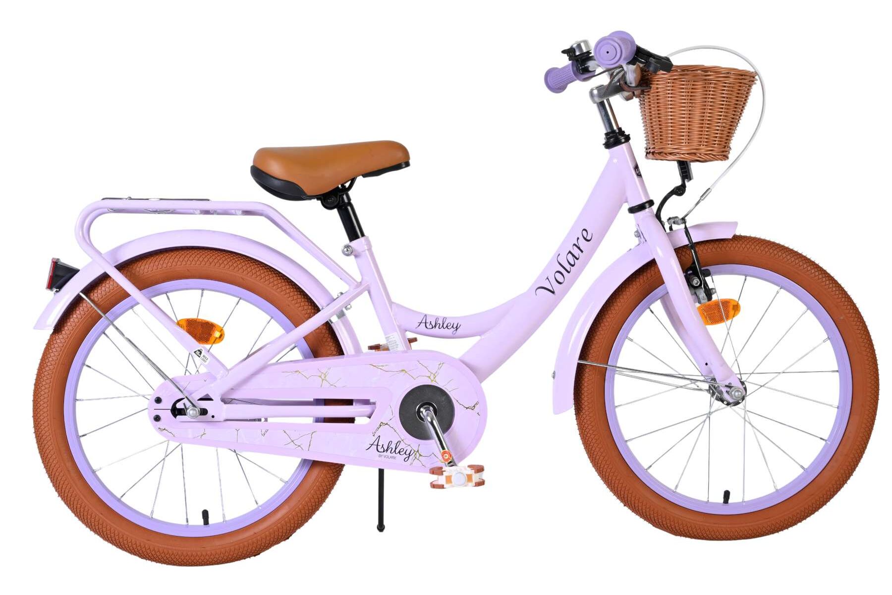 Volare Kinderfahrrad Ashley f&uuml;r M&auml;dchen 18 Zoll Kinderrad in Lila 