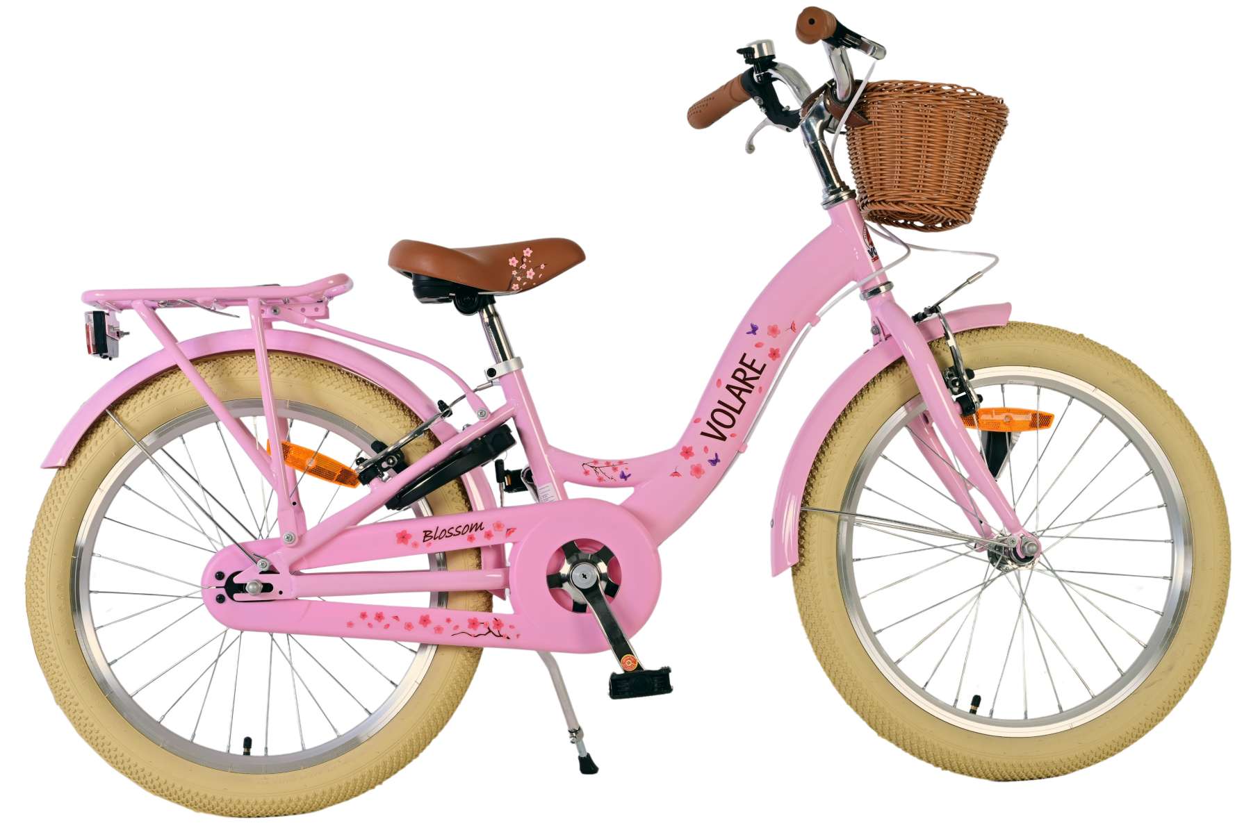 Volare Kinderfahrrad Blossom f&uuml;r M&auml;dchen 20 Zoll Kinderrad in Rosa, Zwei Handbremsen 