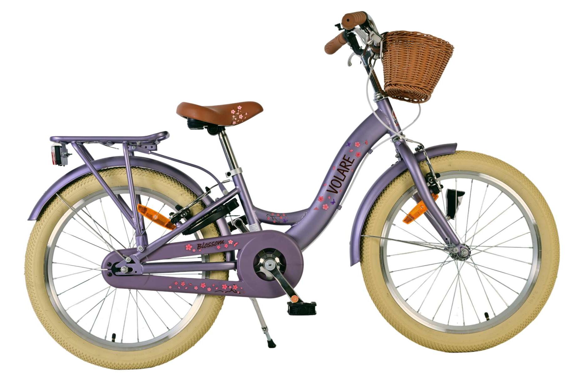 Volare Kinderfahrrad Blossom f&uuml;r M&auml;dchen 20 Zoll Kinderrad in Lila, Zwei Handbremsen 