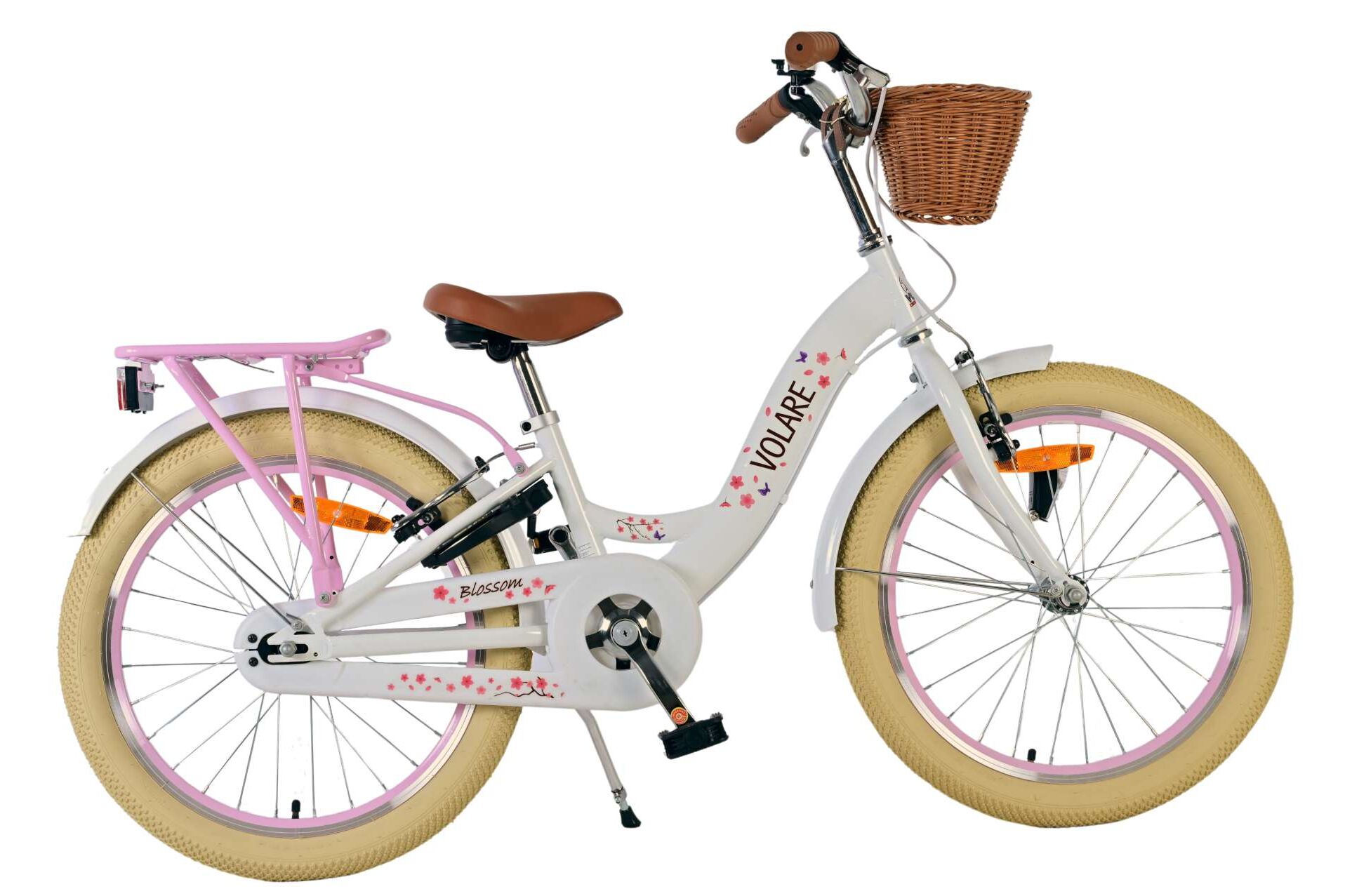 Volare Kinderfahrrad Blossom f&uuml;r M&auml;dchen 20 Zoll Kinderrad in Wei&szlig;, Zwei Handbremsen 