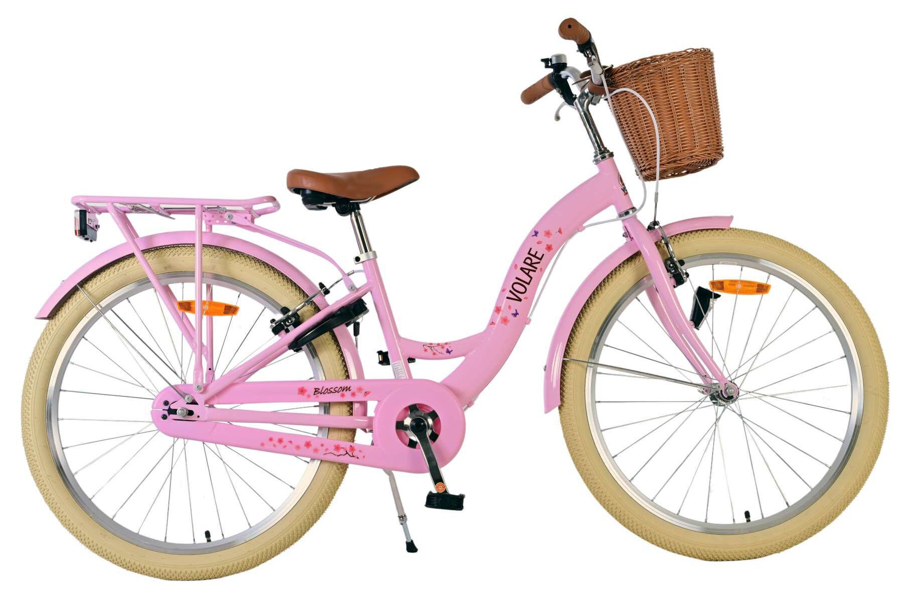Volare Kinderfahrrad Blossom f&uuml;r M&auml;dchen 24 Zoll Kinderrad in Rosa, Zwei Handbremsen 