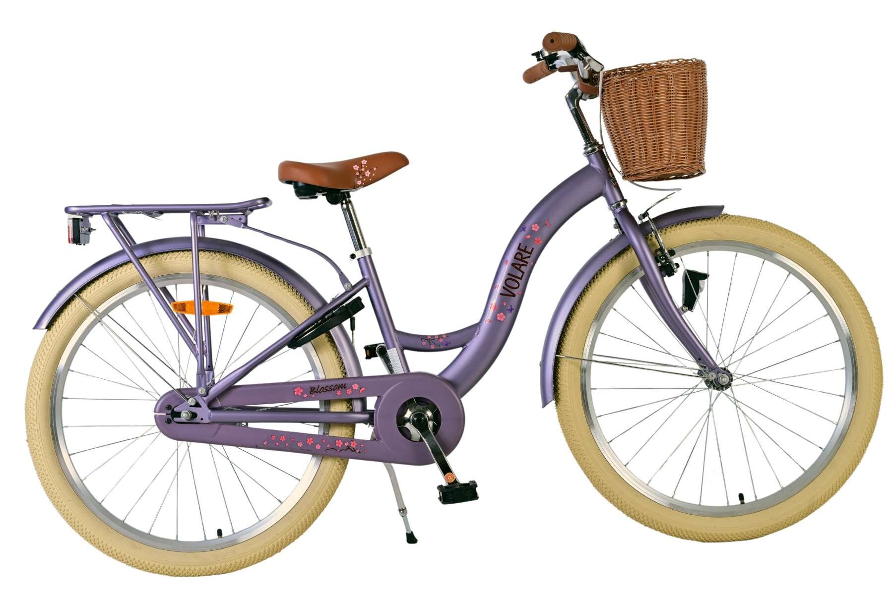 Volare Kinderfahrrad Blossom f&uuml;r M&auml;dchen 24 Zoll Kinderrad in Lila 